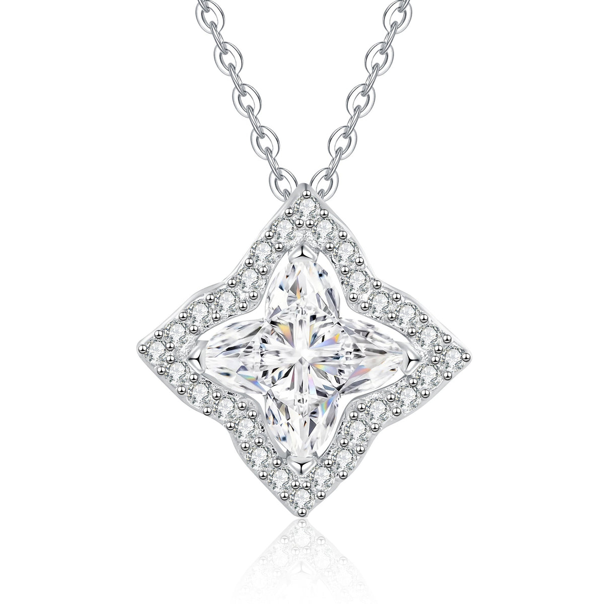 [Amore]STAR-CLOVER MOISSANITE NECKLACE