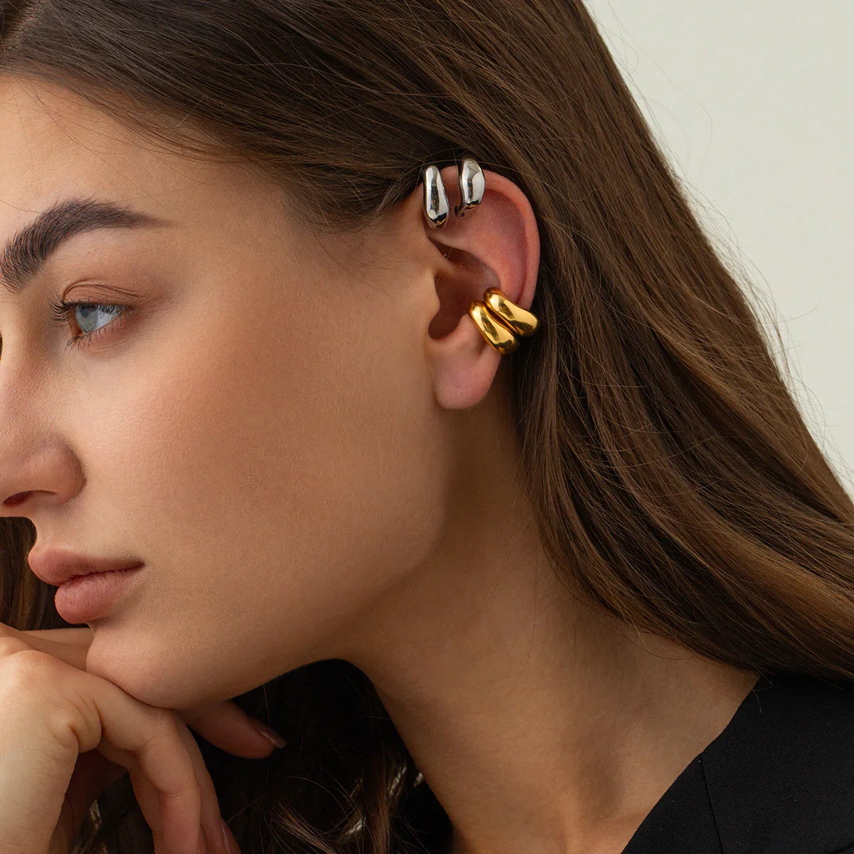 [Amore]Fabienne Gold Ear Cuffs