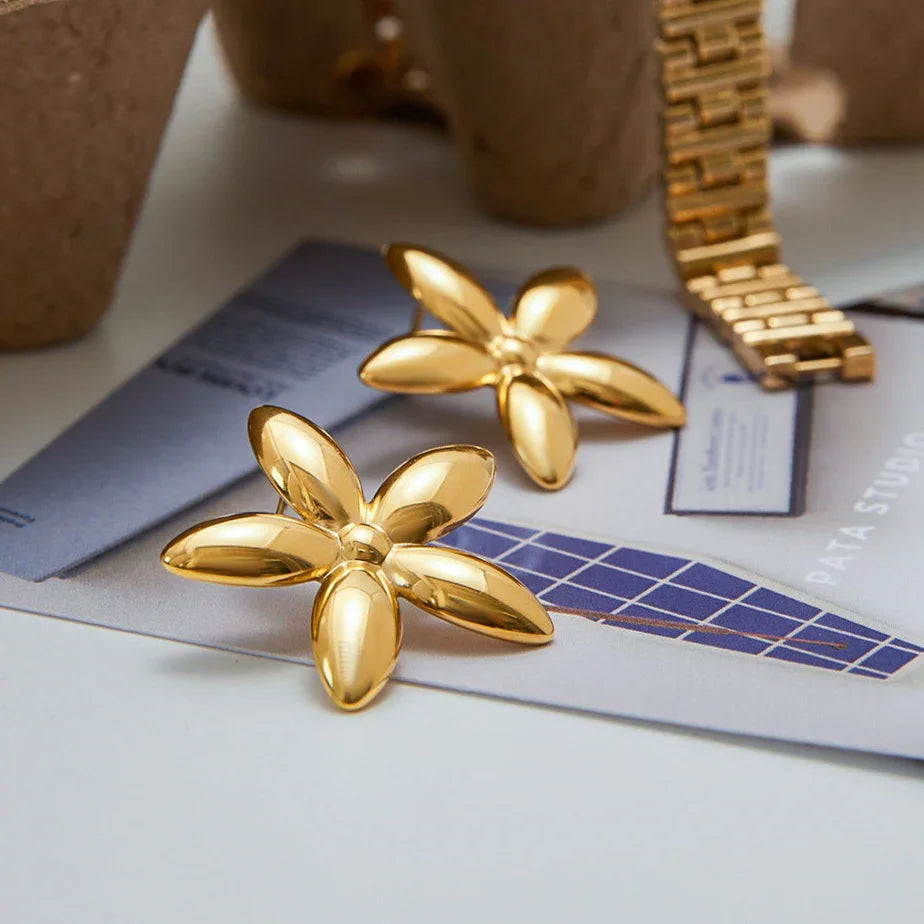 [Amore]Monica Floral Gold Earrings