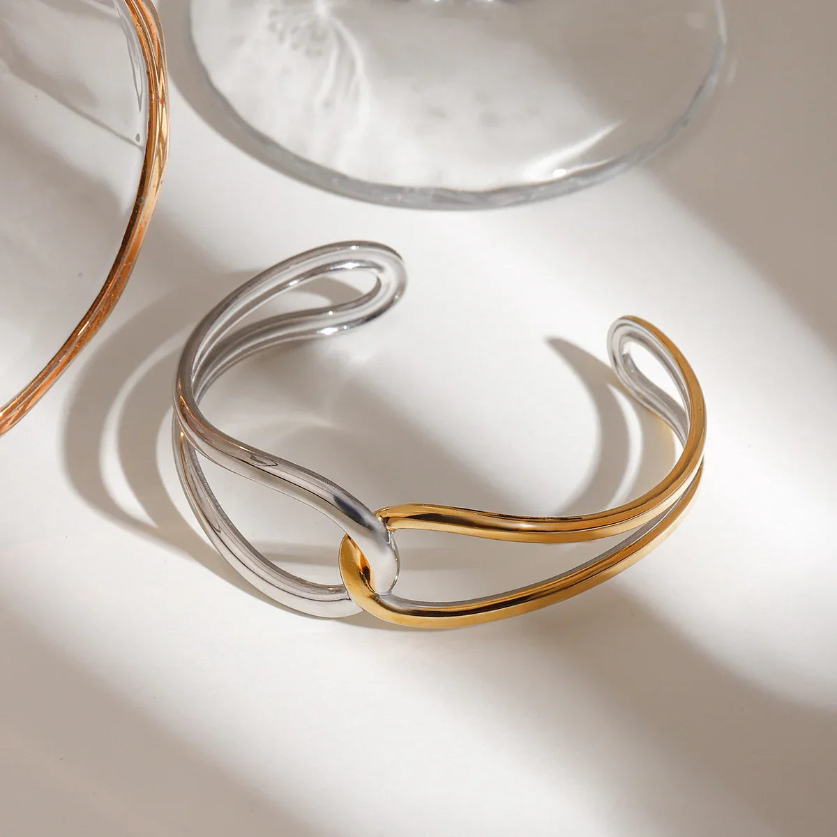 [Amore]Noria Two Tone Gold Bangle