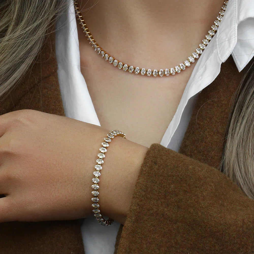 [Amore]Wisteria Diamond Tennis Necklace