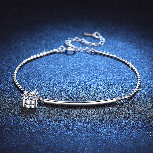 [Amore]ELEGANT HALF-MOON CURVE MOISSANITE BRACELET