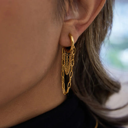 [Amore]Alaina Link Chain Hoops