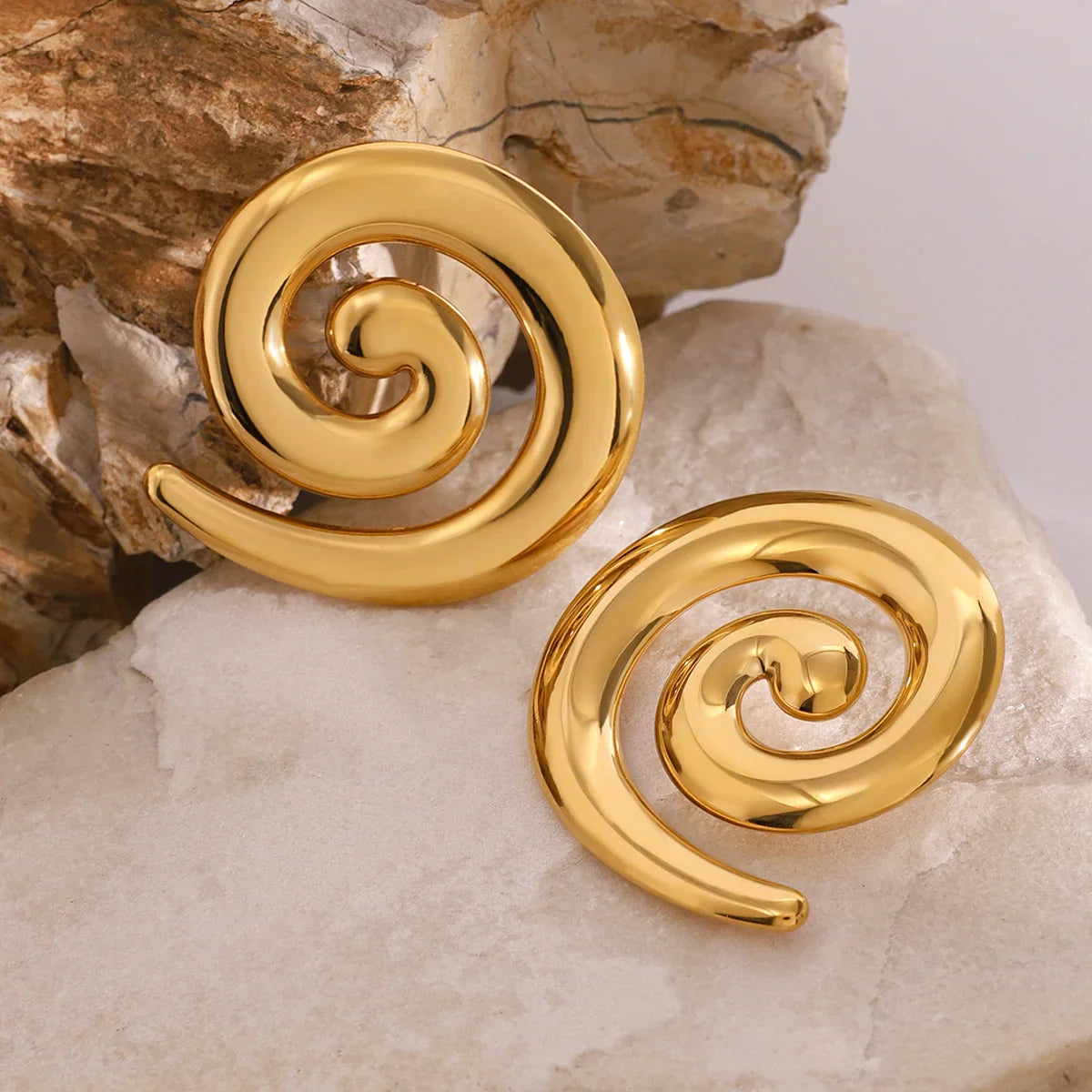 [Amore]Zarya Spiral Gold Earrings