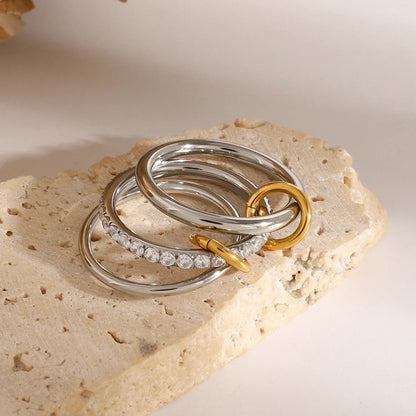 [Amore]Desiree Stacked Diamond Ring