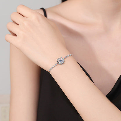[Amore]RADIANT ICY CRYSTAL SUNFLOWER MOISSANITE BRACELET