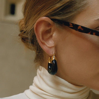 [Amore]Leighton Chunky Enamel Hoops