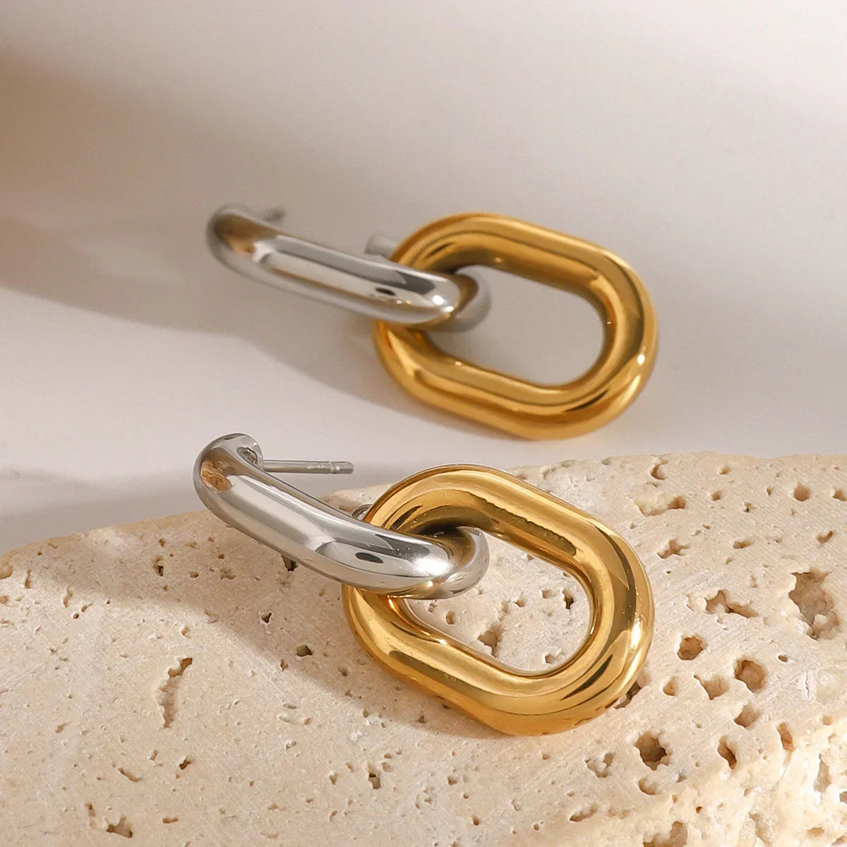 [Amore]Taylor Two Tone Double Hoops