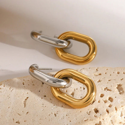 [Amore]Taylor Two Tone Double Hoops