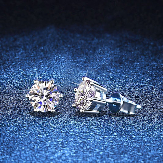 [Amore]SIX-PRONG MOISSANITE EARRINGS