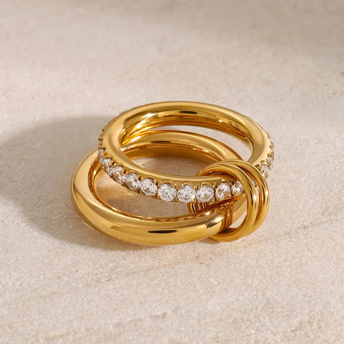 [Amore]Alison Stacked Diamond Ring