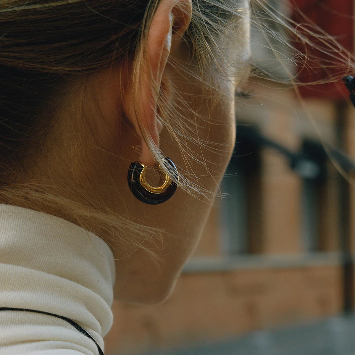 [Amore]Lexi Chunky Enamel Hoops