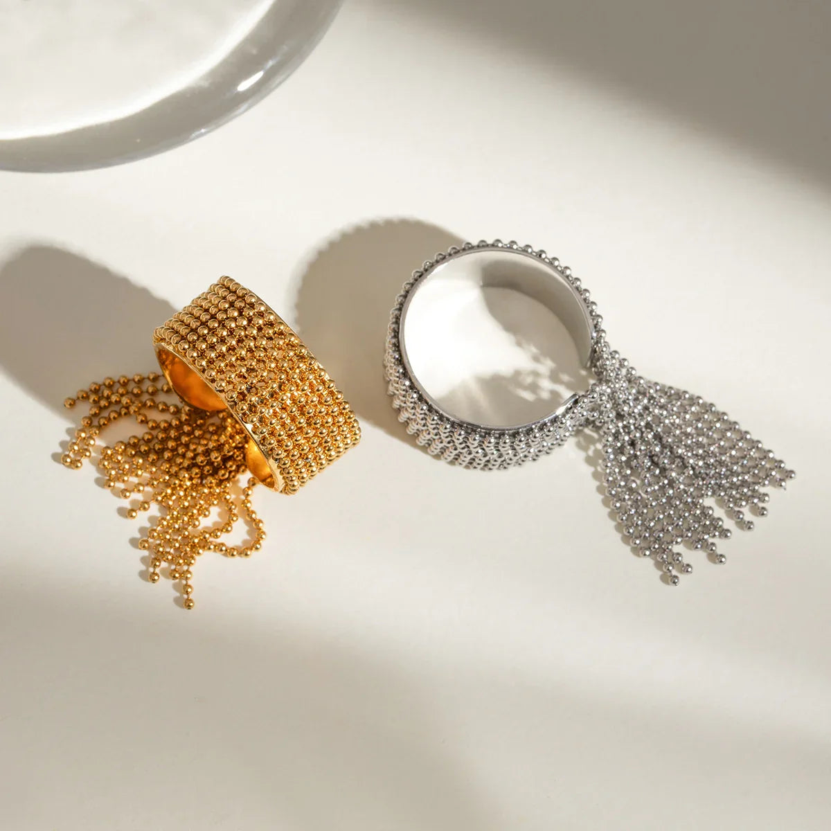 [Amore]Krystelle Gold Tassel Ring