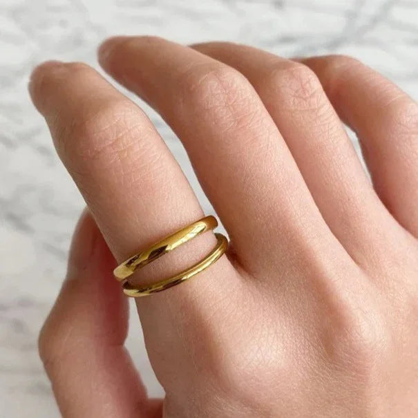 [Amore]Olivia Layered Gold Ring