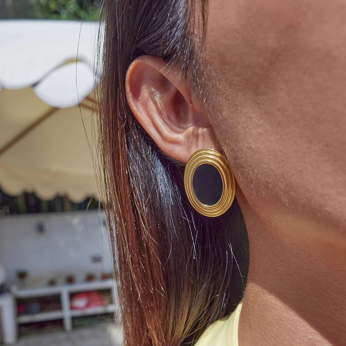 [Amore]Ruthie Gold Enamel Earrings