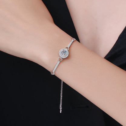[Amore]INTERLOCKING HEART & CIRCLE MOISSANITE BRACELET