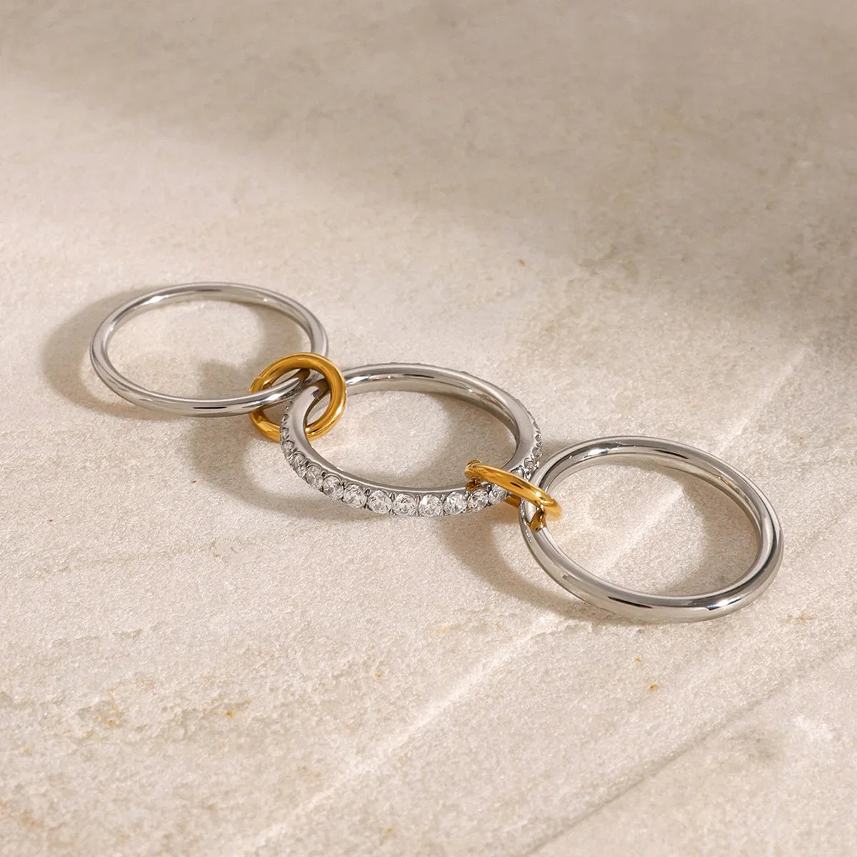 [Amore]Desiree Stacked Diamond Ring
