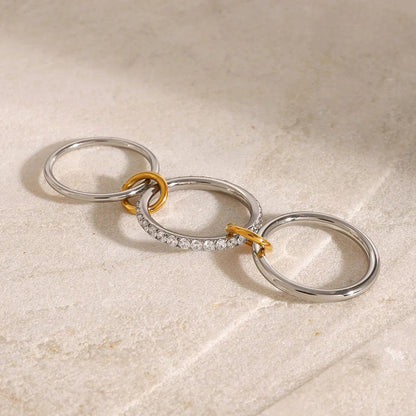 [Amore]Desiree Stacked Diamond Ring