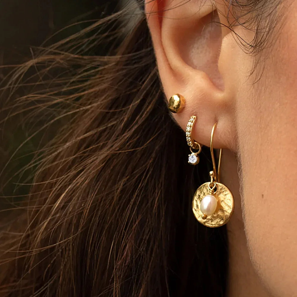 [Amore]Blake Reversible Diamond Hoops