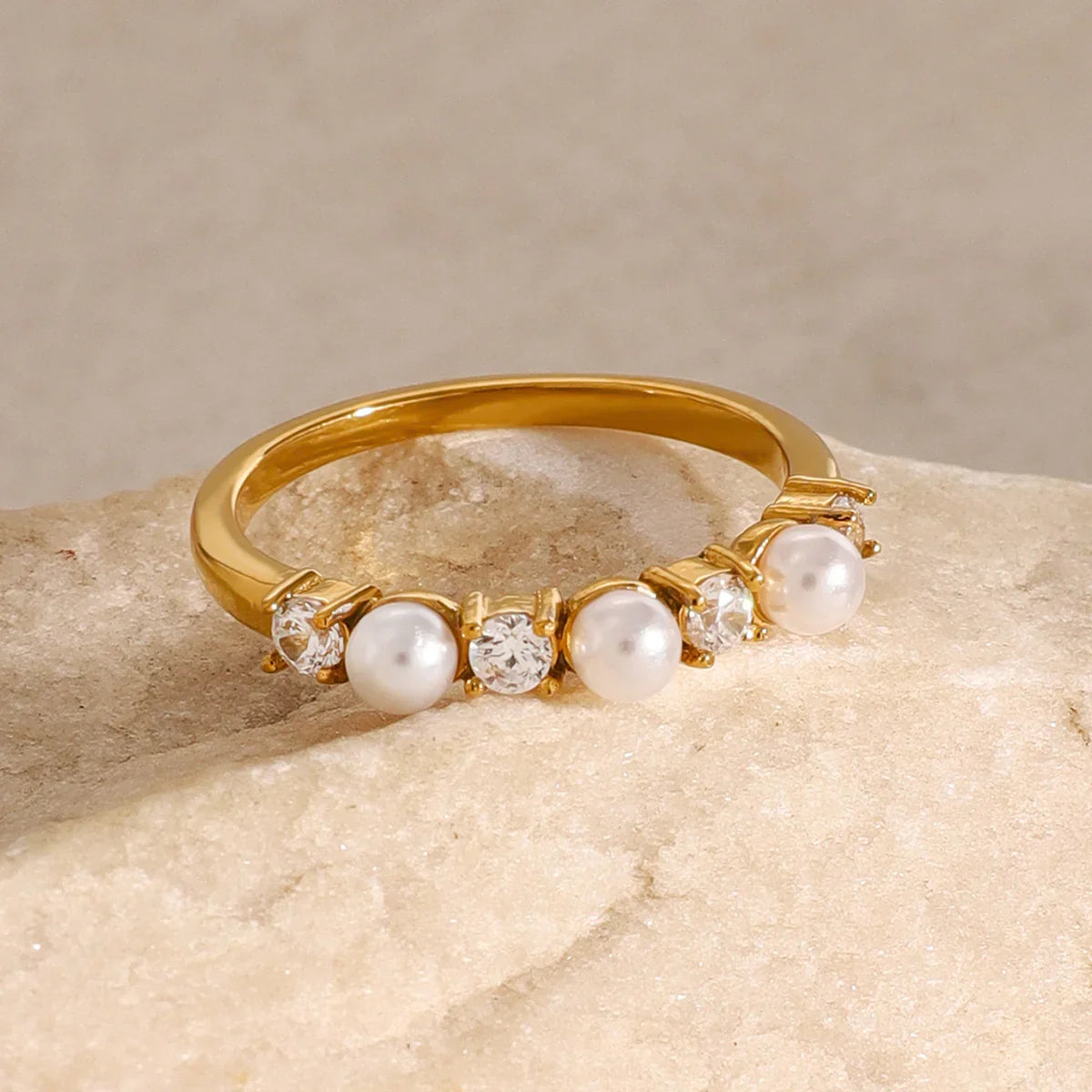 [Amore]Keisha Diamond Pearl Ring