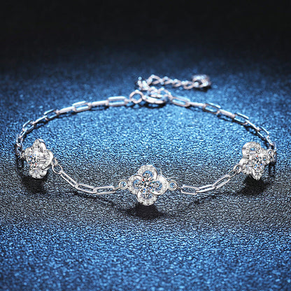 [Amore]TRIPLE-CLOVER MOISSANITE BRACELET
