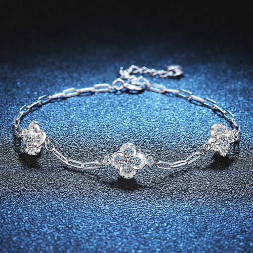 [Amore]TRIPLE-CLOVER MOISSANITE BRACELET