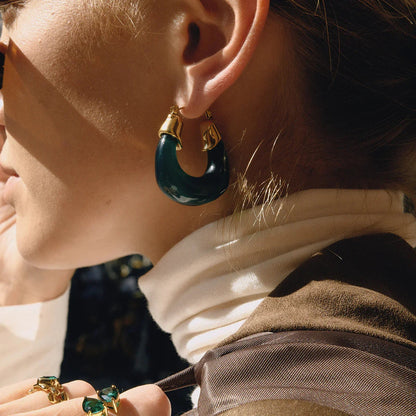 [Amore]Leighton Chunky Enamel Hoops