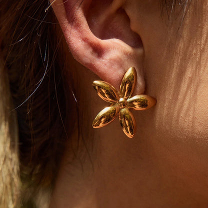 [Amore]Monica Floral Gold Earrings