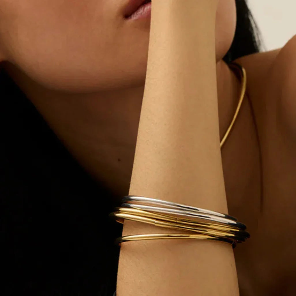 [Amore]Shannon Gold Bangle Set
