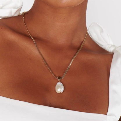 [Amore]Glorietta Herringbone Pearl Necklace