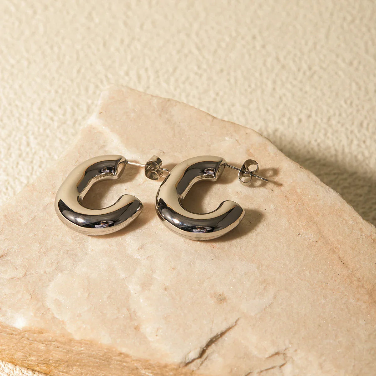 [Amore]Alera Silver Hoops