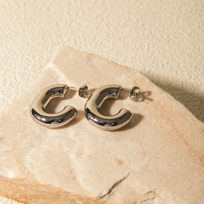 [Amore]Alera Silver Hoops