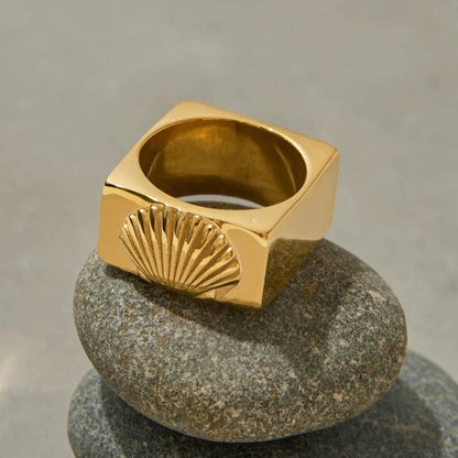 [Amore]Carlotta Geometric Shell Ring