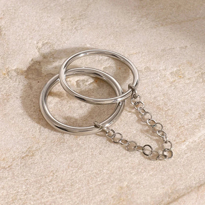[Amore]Bridget Chain Stacked Ring