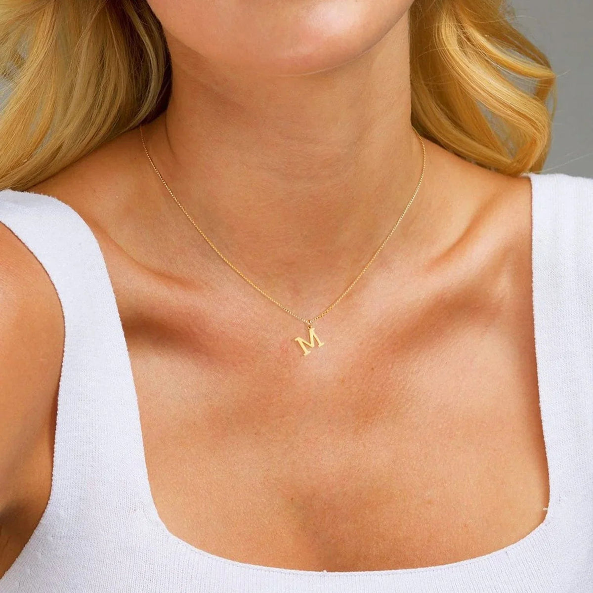 [Amore]Therese Letter Initial Gold Necklace