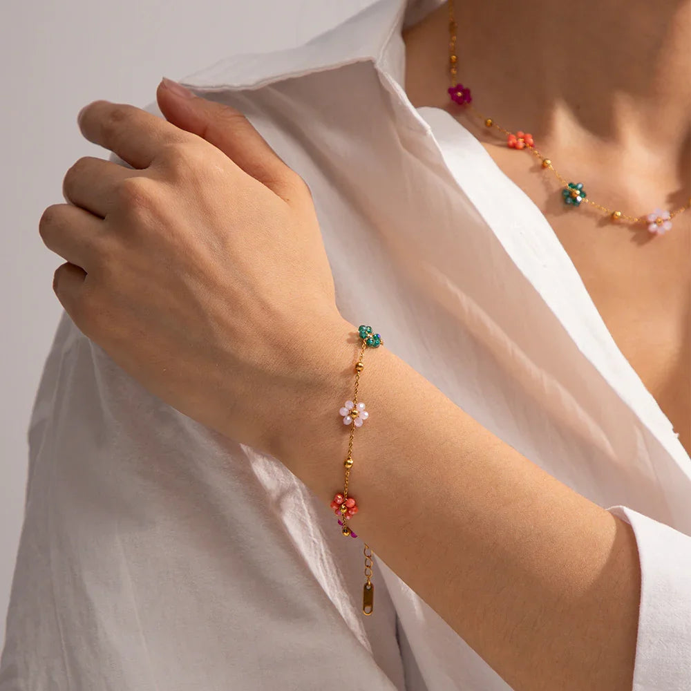 [Amore]Azalea Floral Gold Bracelet