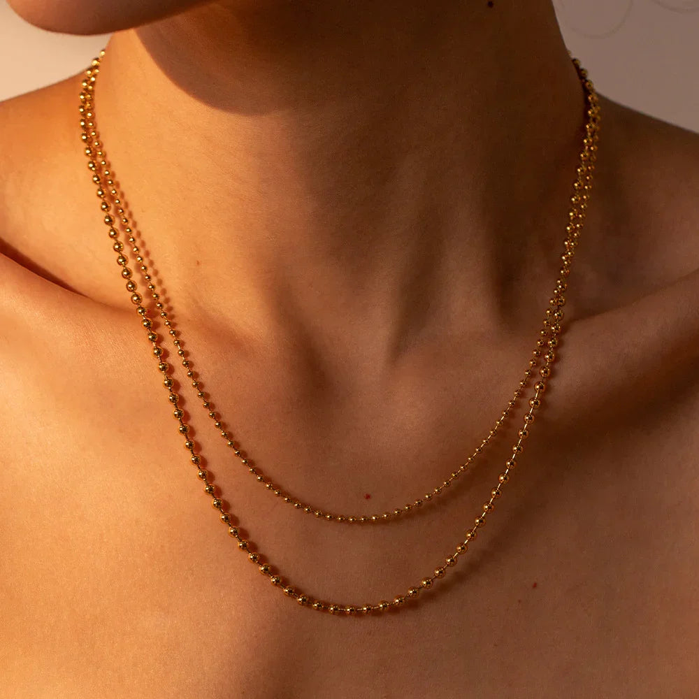 [Amore]Layered Ball Chain Necklace