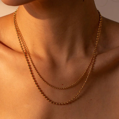 [Amore]Layered Ball Chain Necklace