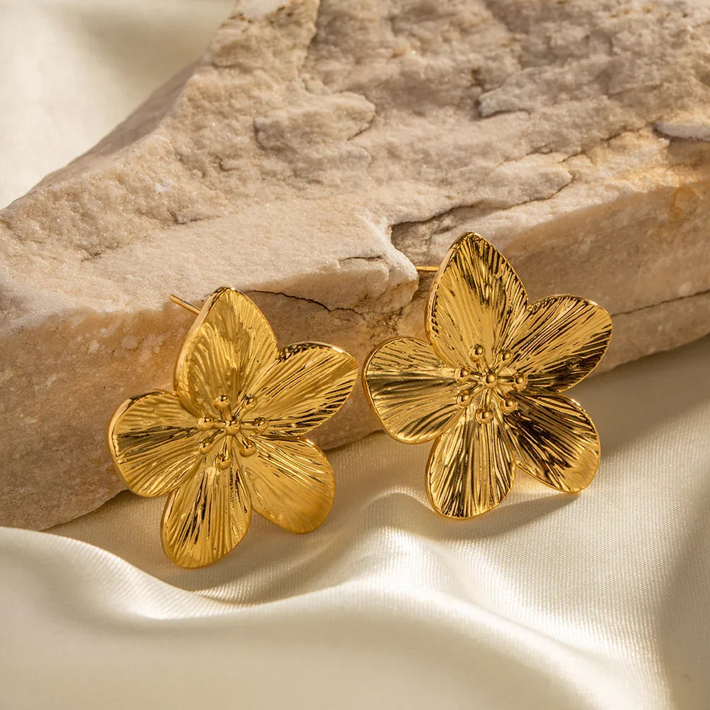 [Amore]Allysa Flower Gold Earrings