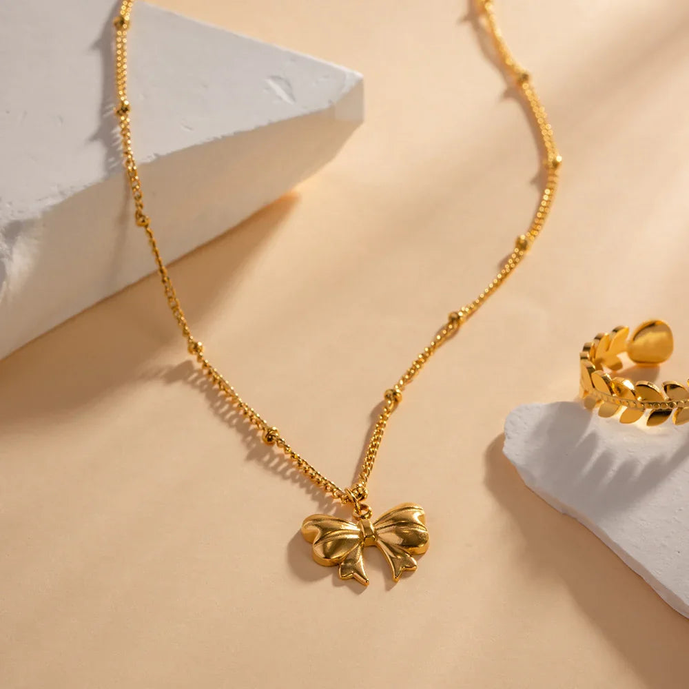 [Amore]June Bow Necklace