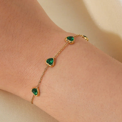 [Amore]Francia Green Heart Bracelet
