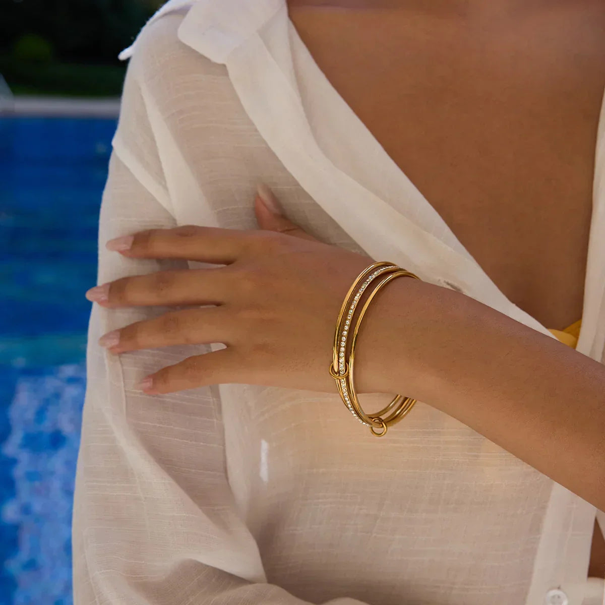 [Amore]Quinley Stacked Diamond Bracelet