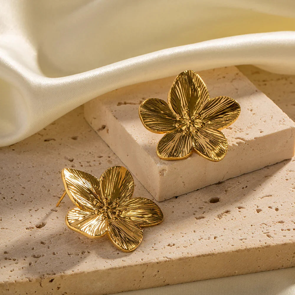 [Amore]Allysa Flower Gold Earrings