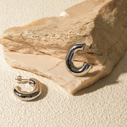 [Amore]Alera Silver Hoops