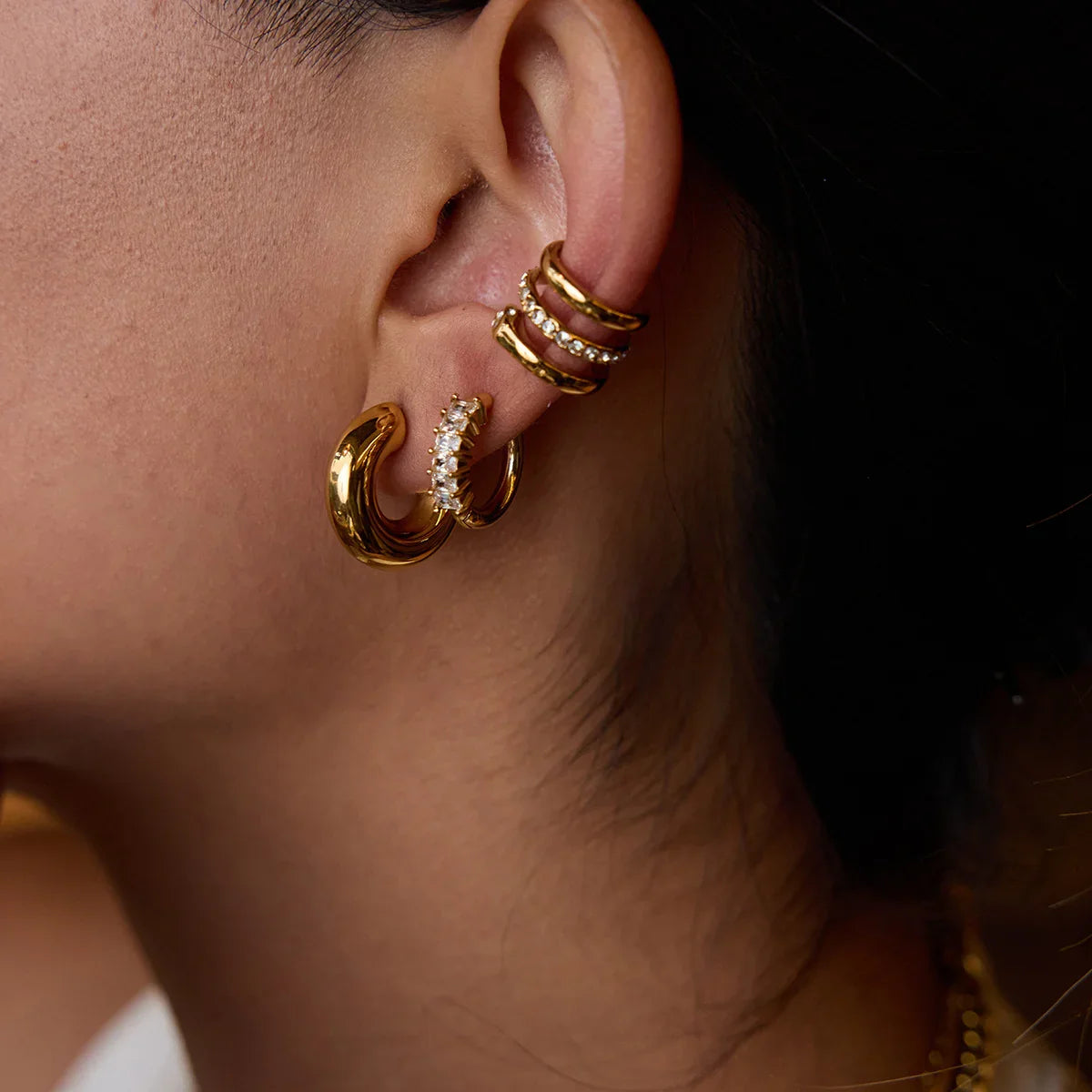 [Amore]Orielle Staple Gold Earrings Bundle