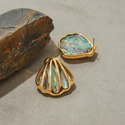[Amore]Nixie Gold Seashell Earrings