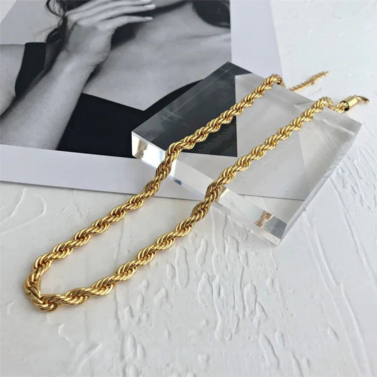 [Amore]Bianca Rope Chain Gold Necklace