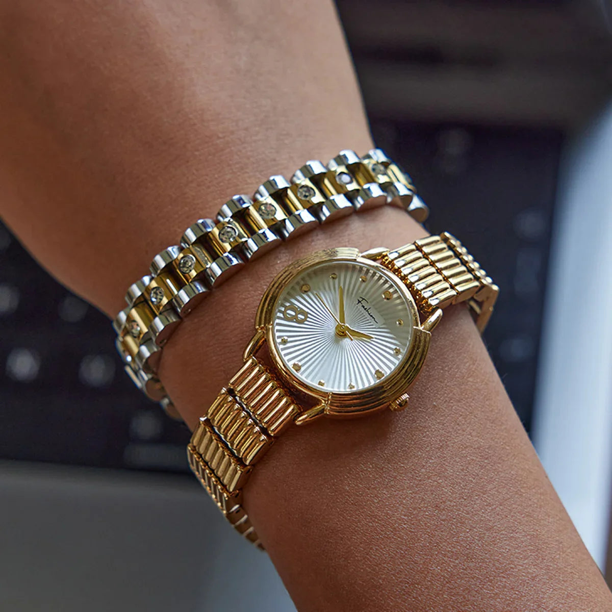[Amore]Gold Watchband Bracelet
