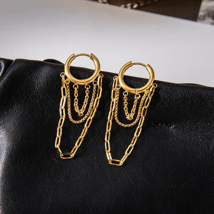 [Amore]Alaina Link Chain Hoops