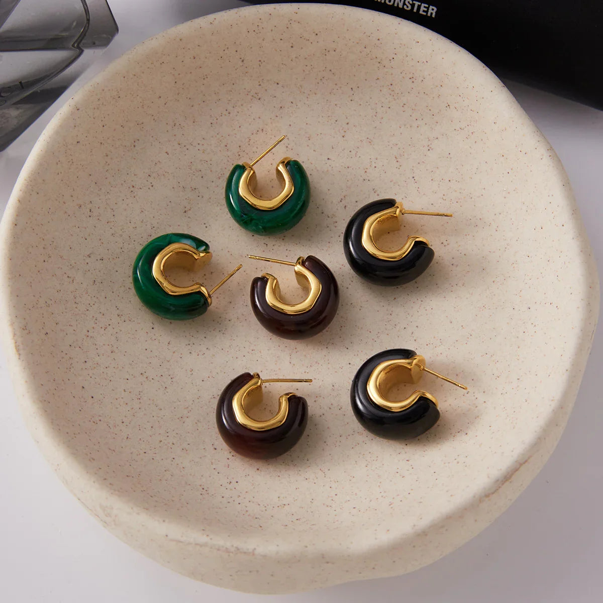 [Amore]Lexi Chunky Enamel Hoops